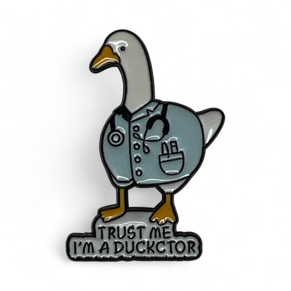 Trust Me, I’m a Ducktor Enamel Pin – Funny Duck in Scrubs